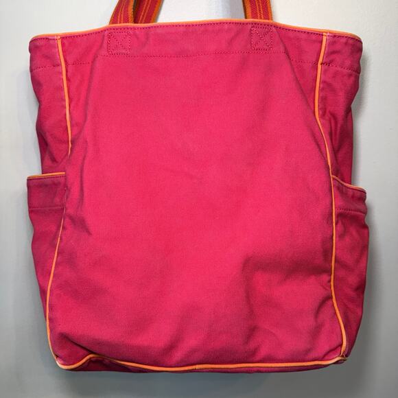Vera Bradley Color Block Canvas Tote Bag Magenta Pink Orange - Picture 9 of 9